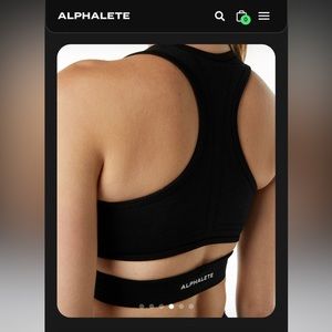 Alphalete sports bra in black. Style=stratus bra